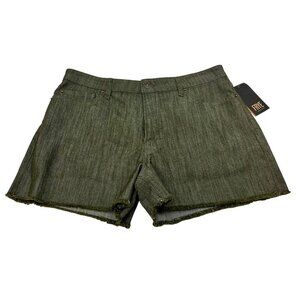 Frye Women’s Cut Off High Rise Denim Shorts Green Size 14 New